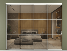 Перегородка Formato внутри проёма 4 створки с синхронным механизмом