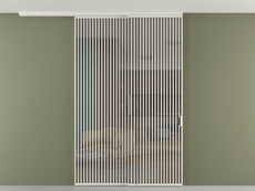 Перегородка Formato вдоль стены на потолок 2 створки с синхронным механизмом