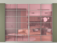 Перегородка Formato внутри проёма скрытое крепление в потолок 4 створки