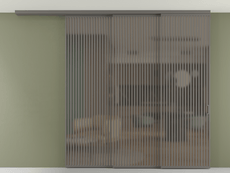 Перегородка Formato вдоль стены на потолок 3 створки с синхронным механизмом