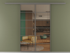 Перегородка Formato вдоль стены двустворчатая