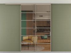 Перегородка Formato вдоль стены на потолок 2 створки с синхронным механизмом