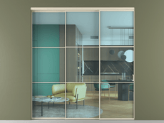 Перегородка Formato внутри проёма 3 створки с синхронным механизмом