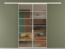 Перегородка Formato вдоль стены 2 створки