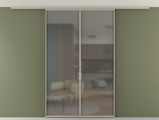 Перегородка Formato вдоль стены на потолок двустворчатая