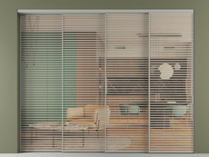 Перегородка Formato внутри проёма 4 створки с синхронным механизмом