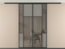 Перегородка Мозаик вдоль стены на потолок 2 створки