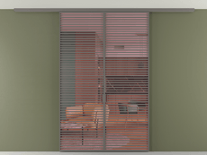 Перегородка Formato вдоль стены на потолок 2 створки