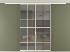 Перегородка Formato вдоль стены на потолок 2 створки