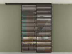 Перегородка Formato вдоль стены на потолок 2 створки с синхронным механизмом