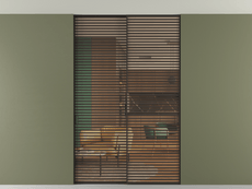 Перегородка Formato внутри проёма скрытое крепление в потолок 2 створки