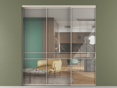 Перегородка Formato внутри проёма 3 створки с синхронным механизмом