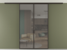 Перегородка Formato вдоль стены на потолок двустворчатая