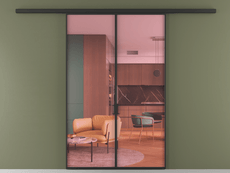 Перегородка Формато вдоль стены 2 створки