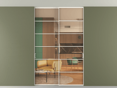 Перегородка Formato внутри проёма скрытое крепление в потолок 2 створки