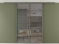 Перегородка Formato вдоль стены на потолок 2 створки