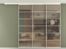 Перегородка Formato вдоль стены на потолок 3 створки с синхронным механизмом