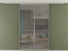 Перегородка Formato вдоль стены на потолок 2 створки