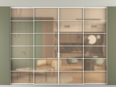 Перегородка Formato внутри проёма скрытое крепление в потолок 4 створки