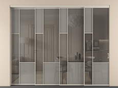 Перегородка Mosaic внутри проёма 4 створки с синхронным механизмом