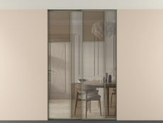 Перегородка Mosaic внутри проёма двустворчатая со скрытым креплением в потолок