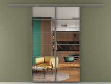 Перегородка Формато вдоль стены 2 створки