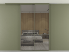 Перегородка Formato вдоль стены на потолок 2 створки с синхронным механизмом