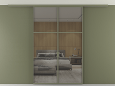 Перегородка Formato вдоль стены на потолок 2 створки