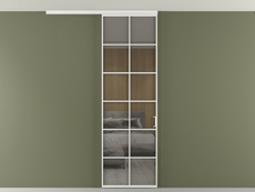 Перегородка Formato вдоль стены на потолок одностворчатая