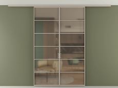 Перегородка Formato вдоль стены на потолок 2 створки