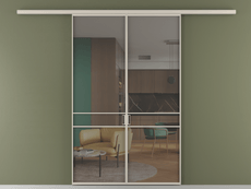 Перегородка Formato вдоль стены двустворчатая