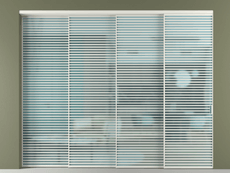 Перегородка Formato внутри проёма 4 створки с синхронным механизмом