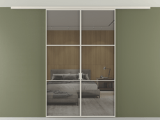 Перегородка Formato вдоль стены на потолок 2 створки