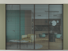 Перегородка Formato внутри проёма скрытое крепление в потолок 4 створки