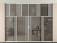 Перегородка Mosaic внутри проёма четырёхстворчатая со скрытым креплением в потолок