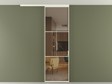 Перегородка Formato вдоль стены на потолок 1 створка