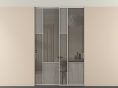 Перегородка Mosaic внутри проёма скрытое крепление в потолок 2 створки