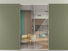 Перегородка Formato внутри проёма скрытое крепление в потолок 2 створки