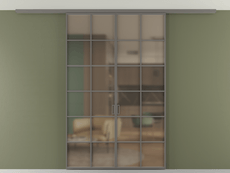 Перегородка Formato вдоль стены на потолок двустворчатая