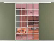 Перегородка Formato вдоль стены на потолок 2 створки