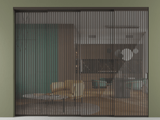 Перегородка Formato внутри проёма 4 створки с синхронным механизмом