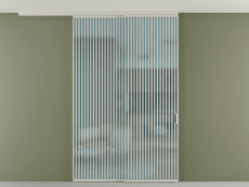 Перегородка Formato вдоль стены на потолок 2 створки с синхронным механизмом