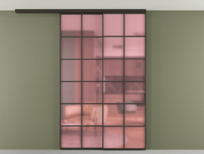 Перегородка Формато вдоль стены на потолок 2 створки с синхронным механизмом