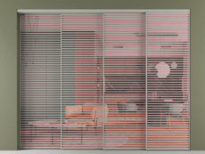 Перегородка Formato внутри проёма 4 створки с синхронным механизмом