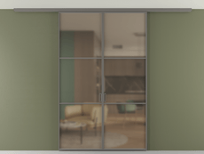 Перегородка Formato вдоль стены на потолок 2 створки