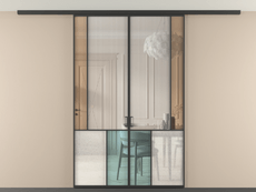 Перегородка Мозаик вдоль стены на потолок 2 створки