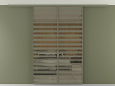 Перегородка Formato вдоль стены на потолок двустворчатая