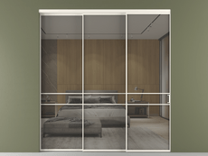 Перегородка Formato внутри проёма 3 створки с синхронным механизмом