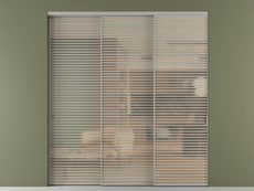 Перегородка Formato внутри проёма 3 створки с синхронным механизмом