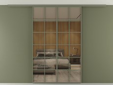 Перегородка Formato вдоль стены на потолок двустворчатая